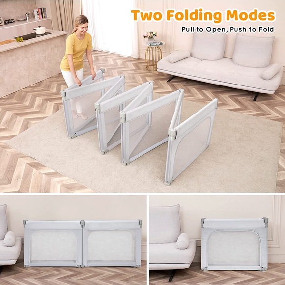 Dripex Foldable Baby Playpen in Light Grey - Picture 8 of 13